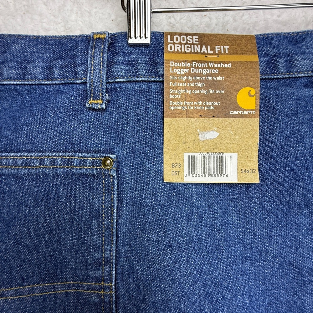 Carhartt Double Front Washed Logger Dungaree Jeans B73 DST Darkstone 54x32 NWT